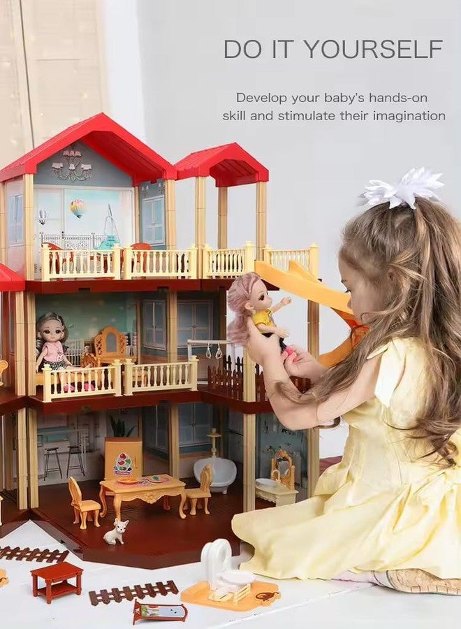Onecado Dream House DIY Dollhouse Kit, Miniature Dollhouse with Furniture, Tiny House Set Plus Dolls Accessories, LED Lights, Creative & Imagine DIY Doll Cottage for Girls, Toddlers & Kids Gift - Image 3